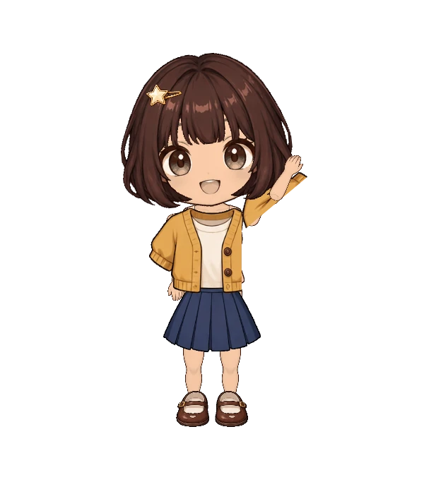 A MiniMuse Fun character in the Hello there waving pose